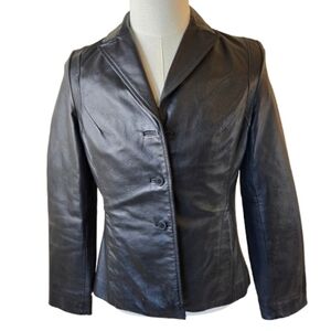 Colebrook Leather Jacket Black Medium